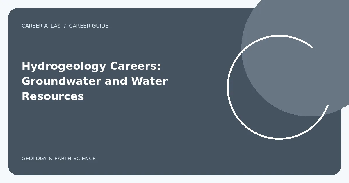 Hydrogeology Careers: Groundwater and Water Resources illustration
